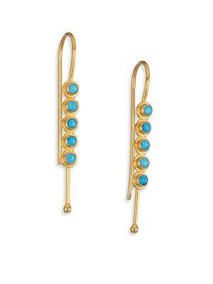 Lena Skadegard Turquoise & 18k Gold Mantis Earrings