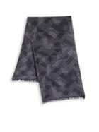 Saks Fifth Avenue Collection Johnstons Of Elgin Printed Merino Wool Frayed Scarf