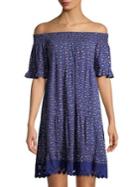 Tory Burch Wild Pansy Off-the-shoulder Dress