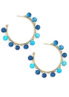 Rosantica Dada Blue Bead Hoop Earrings