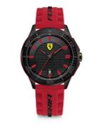 Movado Mens Scuderia Xx Black Stainless Steel Red Silicone Strap Watch