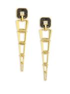 Pleve Opus Black Diamond & 18k Yellow Gold Egyptian Drop Earrings