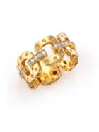Roberto Coin Pois Moi Diamond & 18k Yellow Gold Chain Band Ring