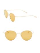 Oliver Peoples Brownstone 2 49mm Mirrored Round Sunglasses
