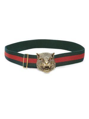 Gucci Tiger-buckle Web Belt