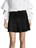 Bcbgmaxazria Pleated Faux Suede Mini Skirt
