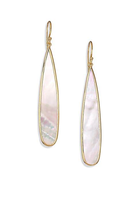 Ippolita Polished Rock Candy? Long Mother-of-pearl & 18k Yellow Gold Drop Earrings