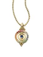 Temple St. Clair Mixed Sapphire & 18k Yellow Gold Dual Ring Pendant