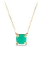 David Yurman Chatelaine Pendant Necklace With Chrysoprase And Diamonds In 18k Gold