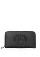 Burberry Crest-embossed Zip Around Leather Wallet