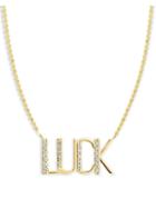 Lana Jewelry Diamond & 14k Yellow Gold Luck Pendant Necklace