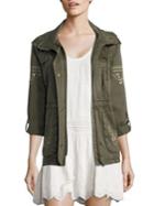 Joie Ancil Embroidered Military Jacket