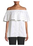 Dkny Off-the-shoulder Button Blouse