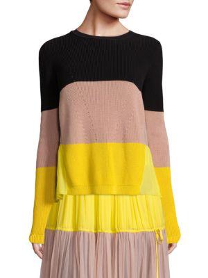 No. 21 Long Sleeve Colorblock Stripe Sweater