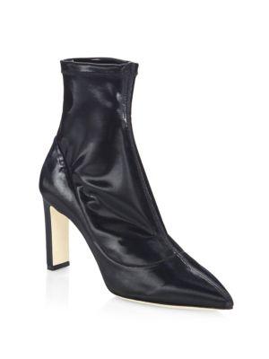 Jimmy Choo Louella 85 Patent Leather Point Toe Booties
