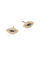 Anita Ko 18k Gold, Emerald & Diamond Stud Earrings