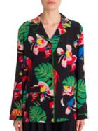 Valentino Tropical Dream Silk Pajama Top