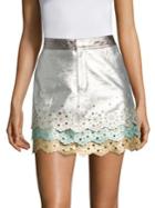 Tommy Hilfiger Collection Layered Leather Mini Skirt