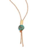Ginette Ny Fallen Sky Turquoise Bead & 18k Rose Gold Pendant Necklace