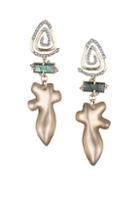 Alexis Bittar Blue Labradorite, Crystal & 10k Gold-plated Spiral Drop Earrings