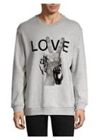 Solid Homme Love Print Cotton Sweatshirt