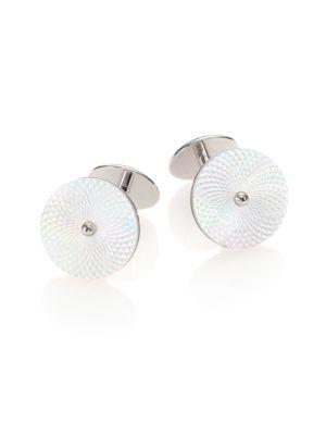 Dunhill Round Mother-of-pearl Cuff Links
