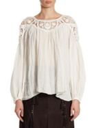 Chloe Cheesecloth Crochet Inset Blouse