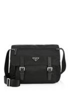 Prada Vela Leather Trim Messenger Bag