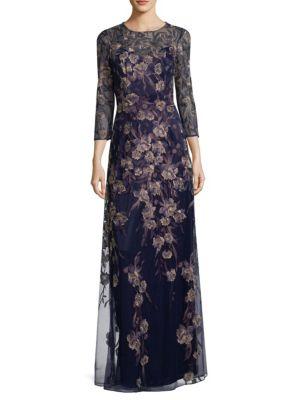 David Meister Floral Gown