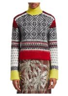 No. 21 Print Turtleneck Wool & Mohair-blend Button-back Sweater