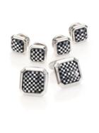 David Donahue Sterling Silver, Onyx & Mother Of Pearl Stud Set