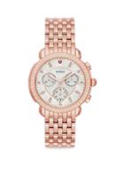 Michele Watches Sidney Pink Goldtone & Diamond Watch