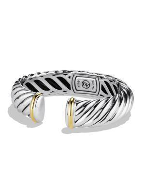 David Yurman Sculpted Cable Cuff With Gold