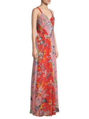 Diane Von Furstenberg Floral Silk Maxi Dress