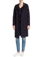 Armani Collezioni Double-face Wool & Cashmere Windowpane Wrap Coat