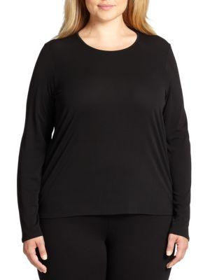 Eileen Fisher, Plus Size Plus Stretch Silk Jersey Top