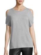 Majestic Filatures Soft Touch French Terry Cold-shoulder Tee