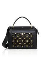 Fendi Dotcom Studded Leather Satchel