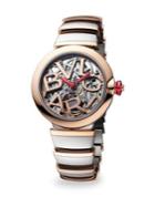 Bvlgari Lucea Stainless Steel & 18k Rose Gold Skeleton Bracelet Watch