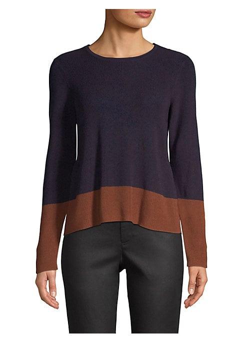Eileen Fisher Colorblock Ribbed Sweater