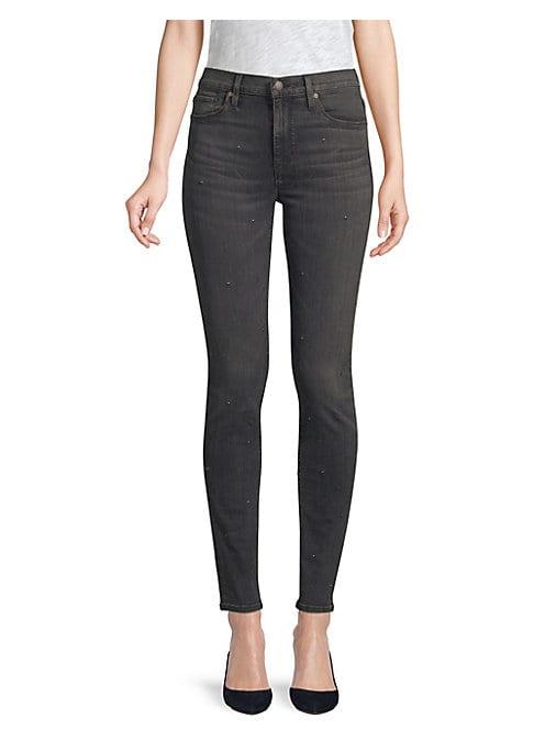 Hudson Barbara High-rise Studded Skinny Jeans