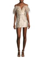 Alice Mccall Pop Goes The Party Feather Brocade Mini Dress