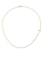 Mizuki Diamond & 14k Yellow Gold Side Cross Necklace