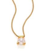 Vita Fede After Dark 8mm White Akoya Pearl Pendant Necklace