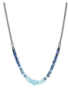 John Hardy Classic Chain Silver, Aquamarine & Kyanite Mini Necklace