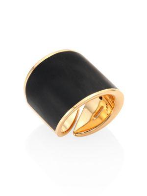 Vhernier Vague Leather & 18k Rose Gold Ring