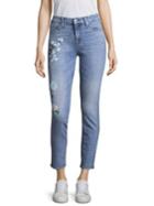 7 For All Mankind Painted Floral Denim Jeans