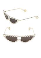 Gucci 53mm Pearl Embellished Cat Eye Sunglasses