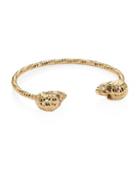 Alexander Mcqueen Textured Twin Skull Bangle