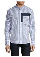 P.l.c. Men In Silhouette Stripe Cotton Shirt